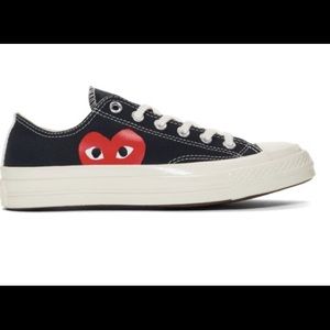 Comme Des Garçon black low converse size 12